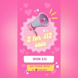 3 for $12 sale! Anything with a 🩷 is included!